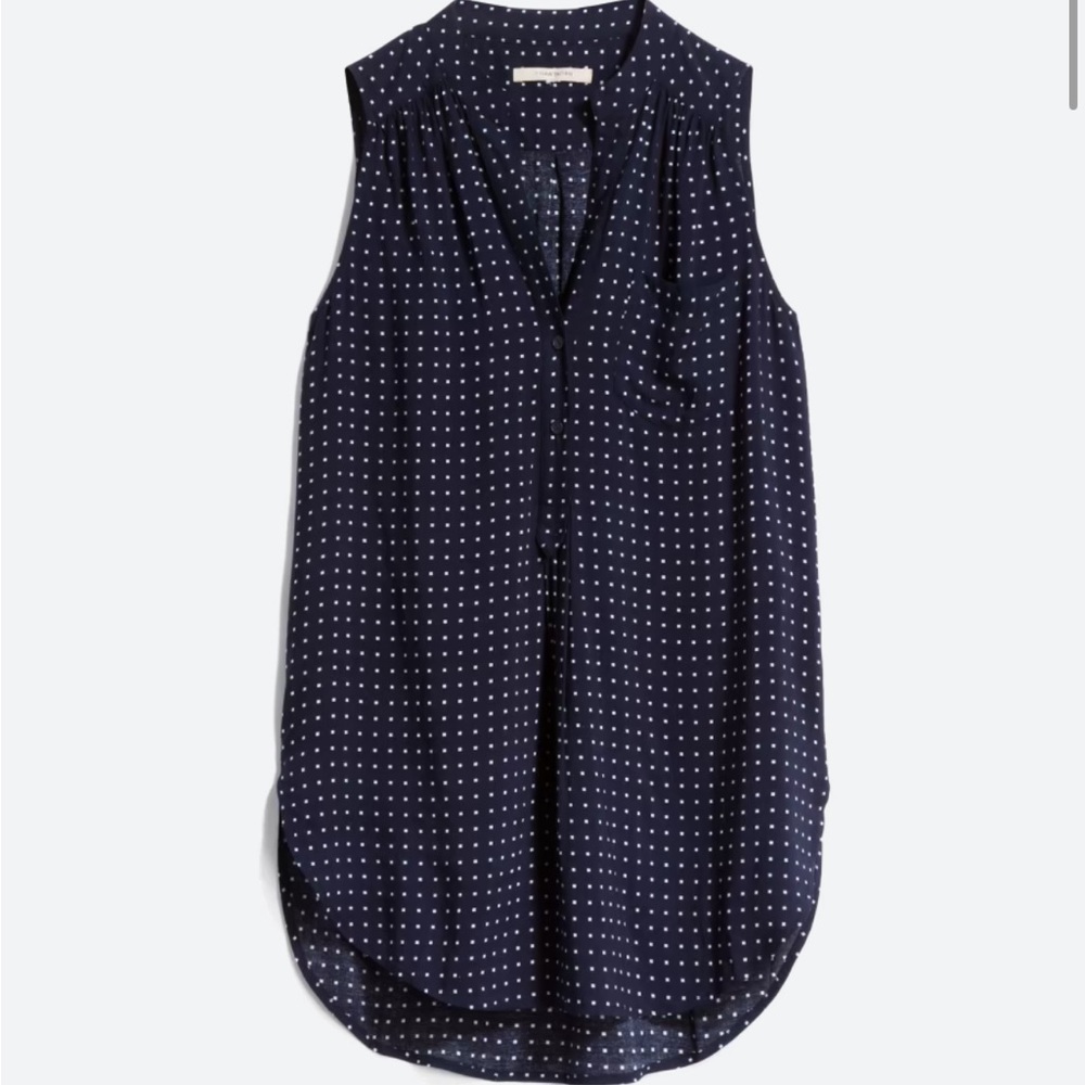 Navy sleeveless blouse